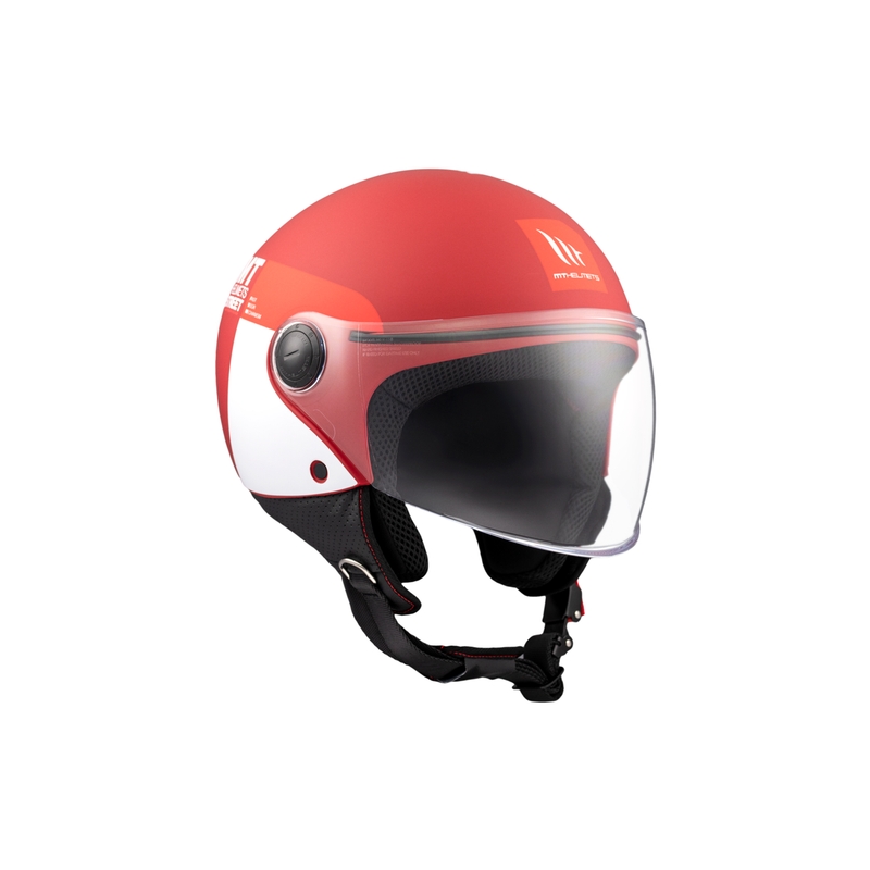Casque moto ouvert MT STREET INBOARD C5 rouge mat et blanc