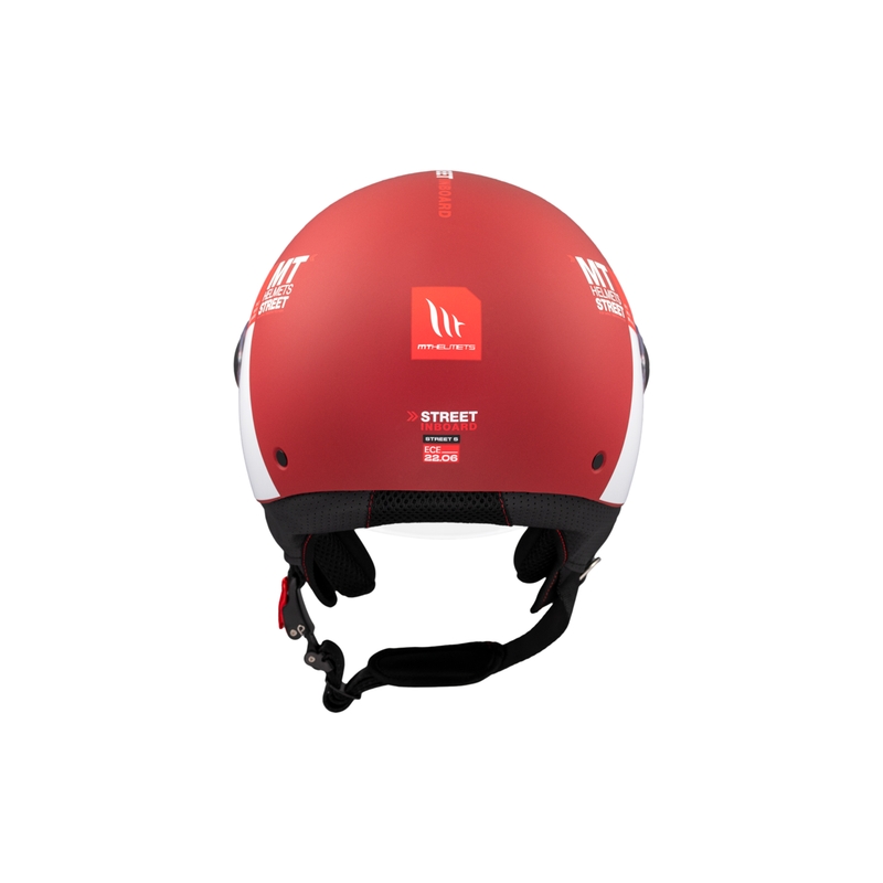 Casque moto ouvert MT STREET INBOARD C5 rouge mat et blanc