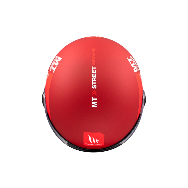 Casque moto ouvert MT STREET INBOARD C5 rouge mat et blanc