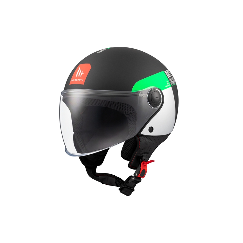 Casque moto ouvert MT STREET INBOARD D6 noir-vert mat