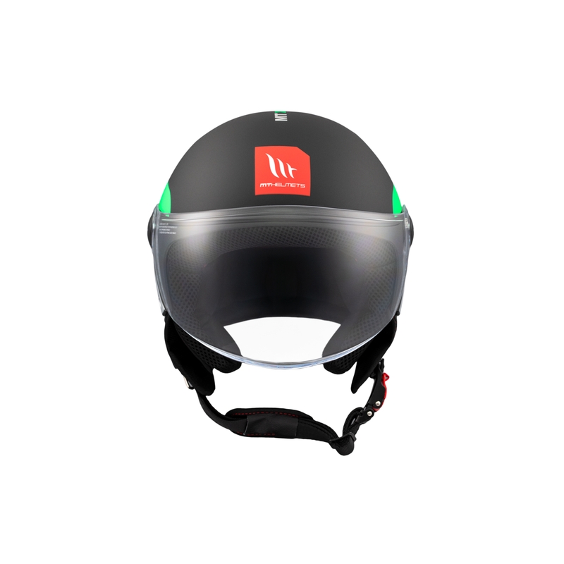 Casque moto ouvert MT STREET INBOARD D6 noir-vert mat
