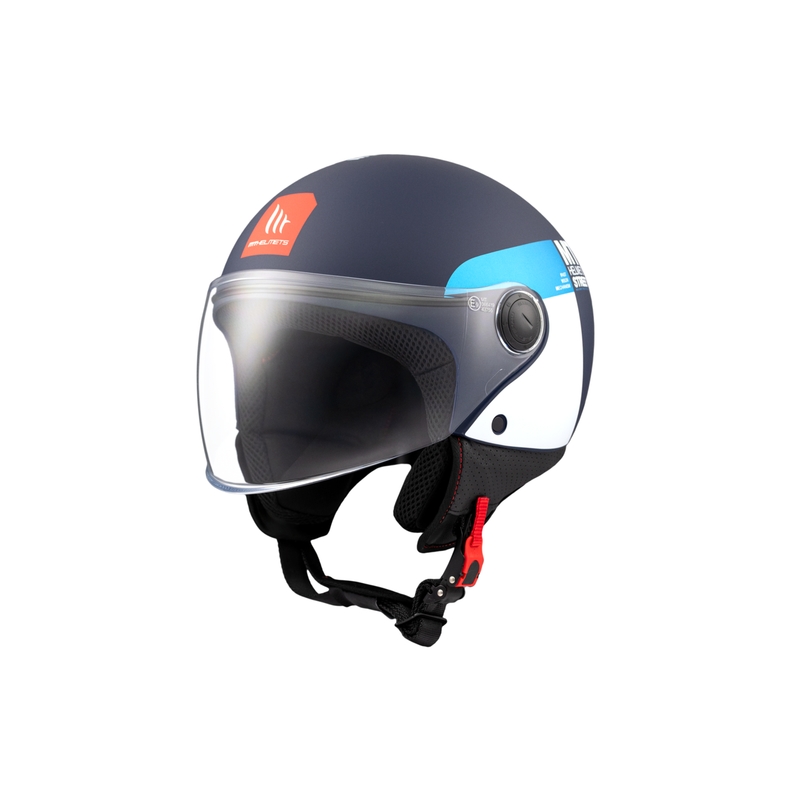 Casque moto ouvert MT STREET INBOARD C7 bleu mat-blanc
