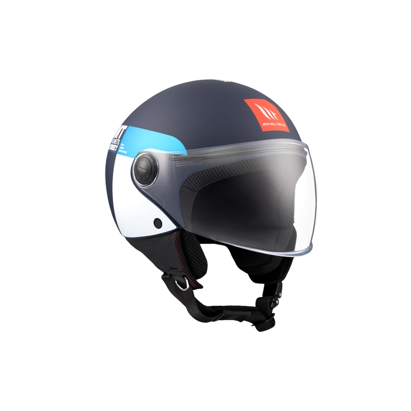 Casque moto ouvert MT STREET INBOARD C7 bleu mat-blanc