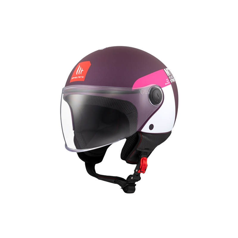 Casque moto ouvert MT STREET INBOARD C8 mat violet-rose