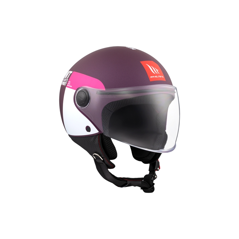 Casque moto ouvert MT STREET INBOARD C8 mat violet-rose