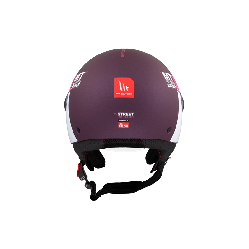 Casque moto ouvert MT STREET INBOARD C8 mat violet-rose