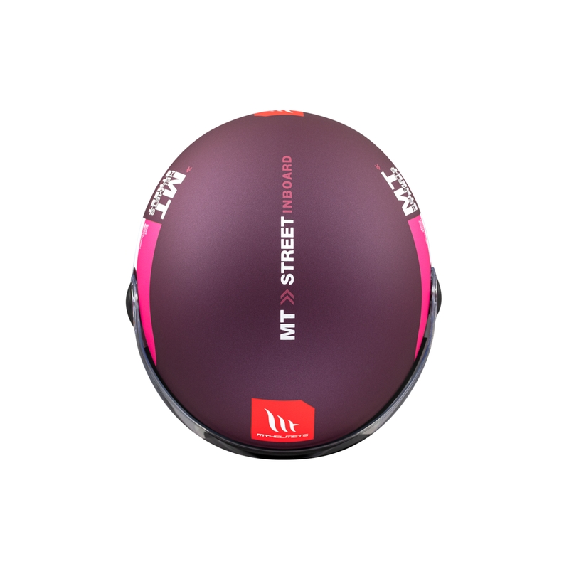 Casque moto ouvert MT STREET INBOARD C8 mat violet-rose