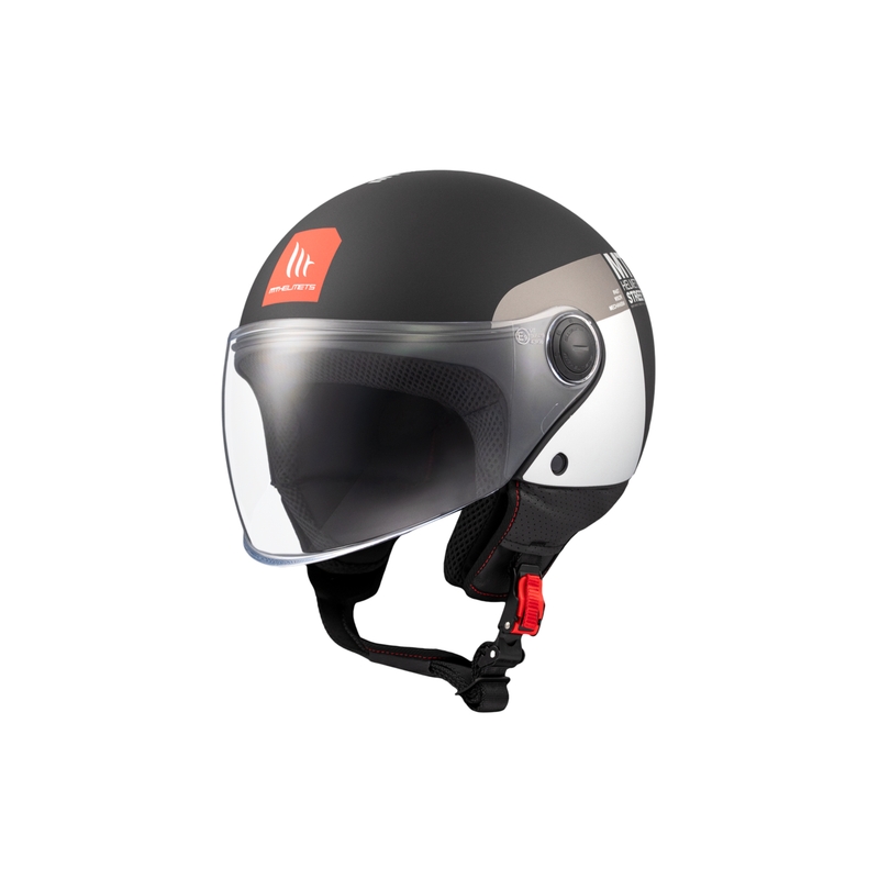 Casque moto jet MT STREET INBOARD D2 noir mat-argent