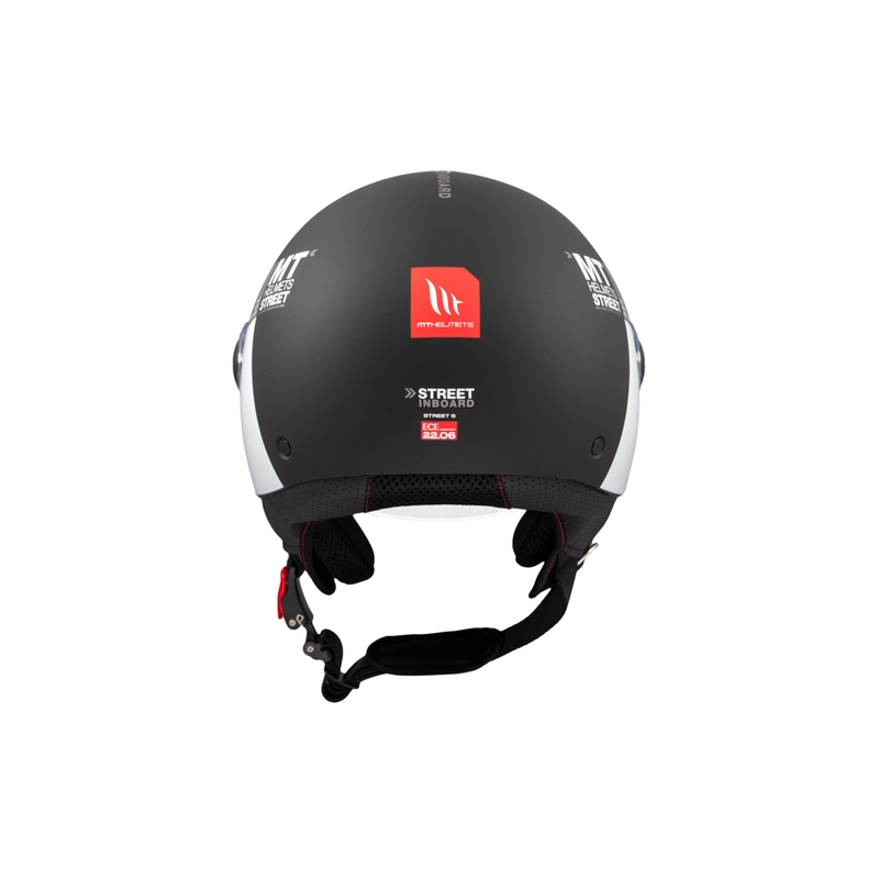 Casque moto jet MT STREET INBOARD D2 noir mat-argent