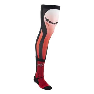 Alpinestars Knee Brace Socks Red Fluo White Black