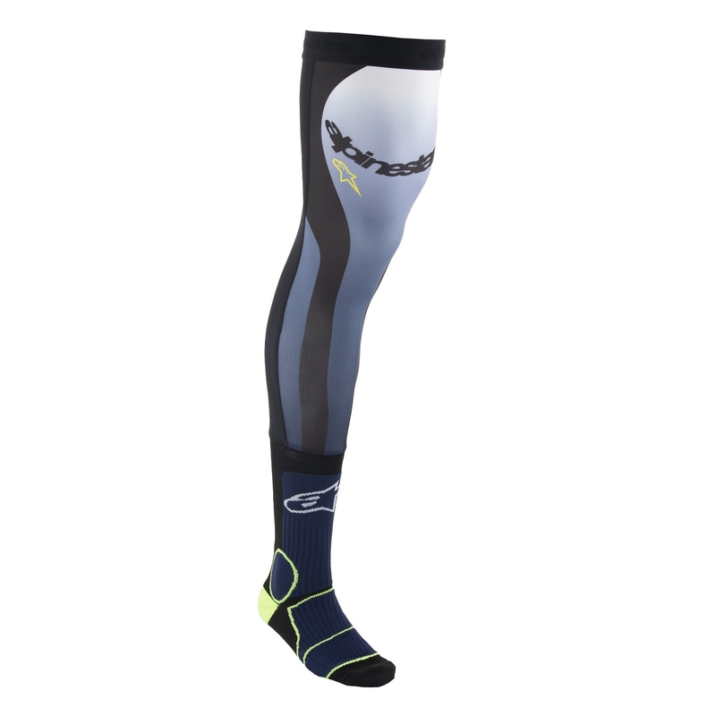Alpinestars Knee Brace Socks Bleu-Jaune-Fluo-Blanc-Noir
