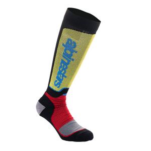 Chaussettes Alpinestars MX Plus noir-rouge fluo-jaune fluo-bleu