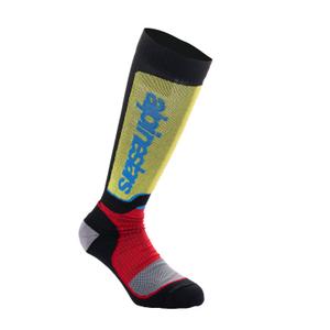 Chaussettes Alpinestars MX Plus pour enfants, noir, rouge, jaune fluo, bleu fluo