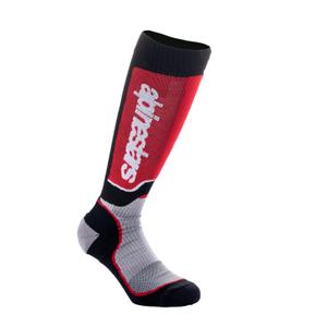 Chaussettes Alpinestars MX Plus pour enfant, noir, rouge et gris