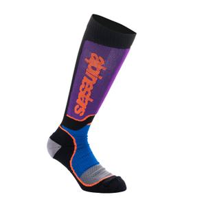 Chaussettes Alpinestars MX Plus pour enfant, noir, orange, violet, bleu et gris