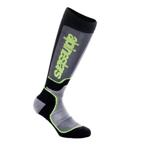 Chaussettes Alpinestars MX Plus pour enfant, noir, gris et jaune fluo