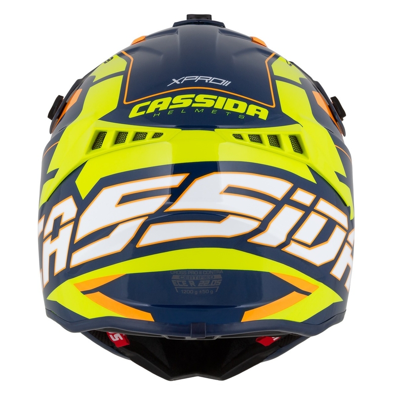 Casque de motocross Cassida Cross Pro 2 Contra fluo jaune-orange-bleu