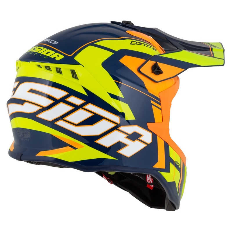 Casque de motocross Cassida Cross Pro 2 Contra fluo jaune-orange-bleu