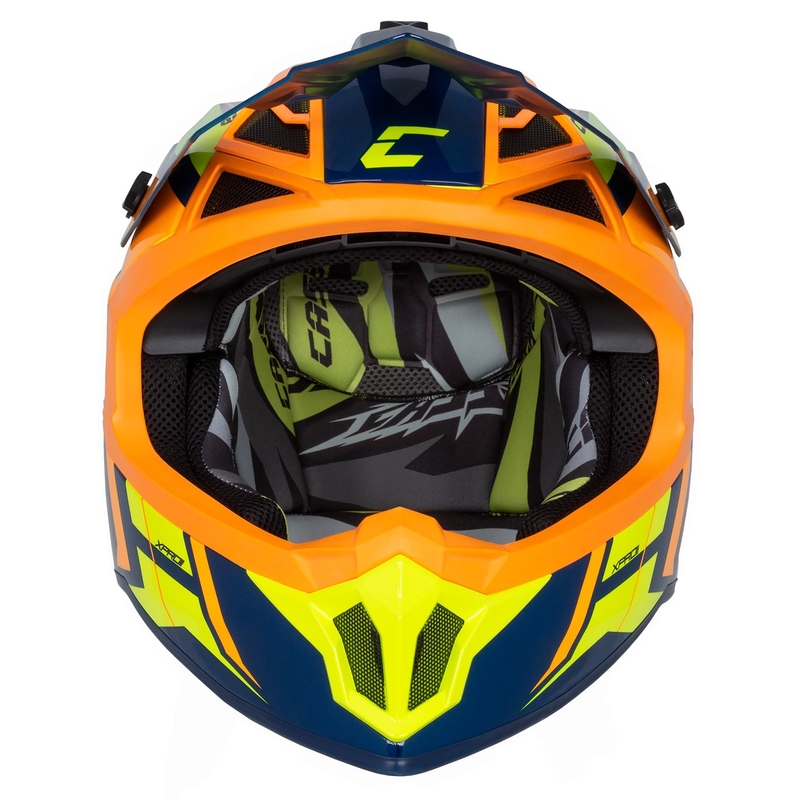 Casque de motocross Cassida Cross Pro 2 Contra fluo jaune-orange-bleu