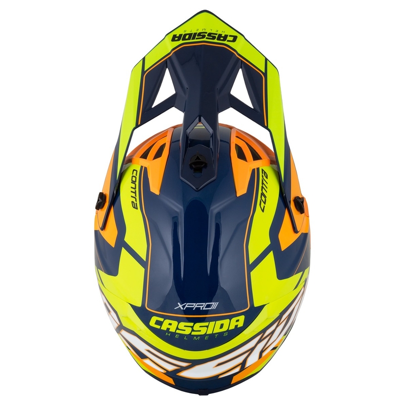 Casque de motocross Cassida Cross Pro 2 Contra fluo jaune-orange-bleu