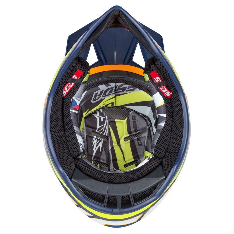 Casque de motocross Cassida Cross Pro 2 Contra fluo jaune-orange-bleu