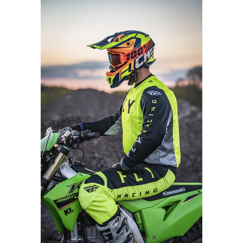 Casque de motocross Cassida Cross Pro 2 Contra fluo jaune-orange-bleu