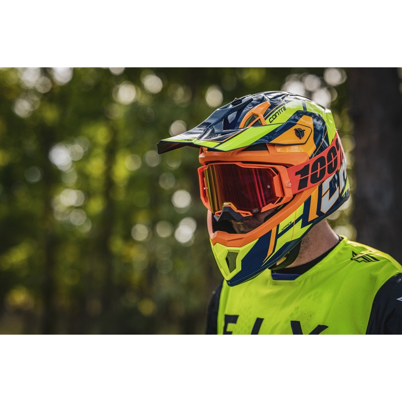 Casque de motocross Cassida Cross Pro 2 Contra fluo jaune-orange-bleu