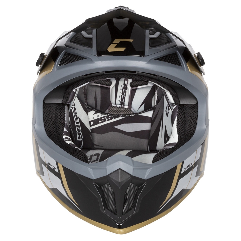 Cassida Cross Pro 2 Contra Motocross Helmet gold pearl grey-black