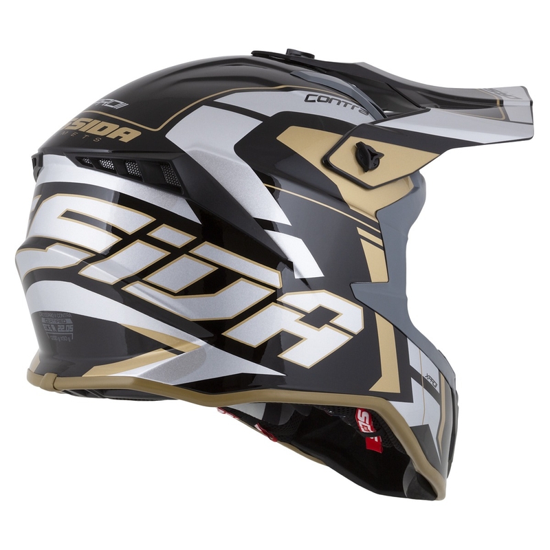 Cassida Cross Pro 2 Contra Motocross Helmet gold pearl grey-black
