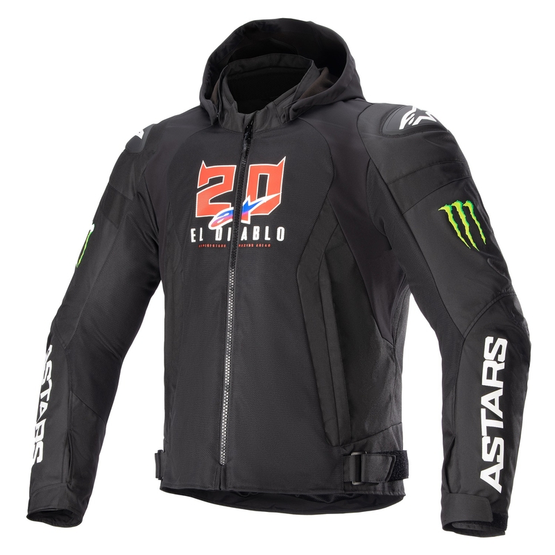 Veste moto Alpinestars Zaca Air Monster FQ20 Noir-Rouge-Bleu-Blanc-Vert