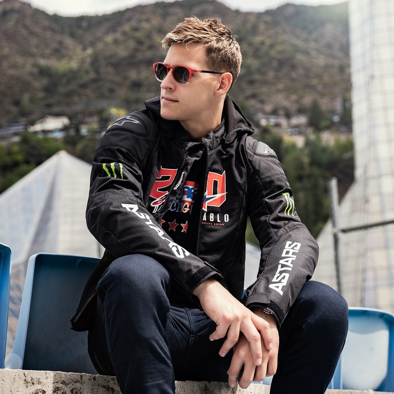 Veste moto Alpinestars Zaca Air Monster FQ20 Noir-Rouge-Bleu-Blanc-Vert