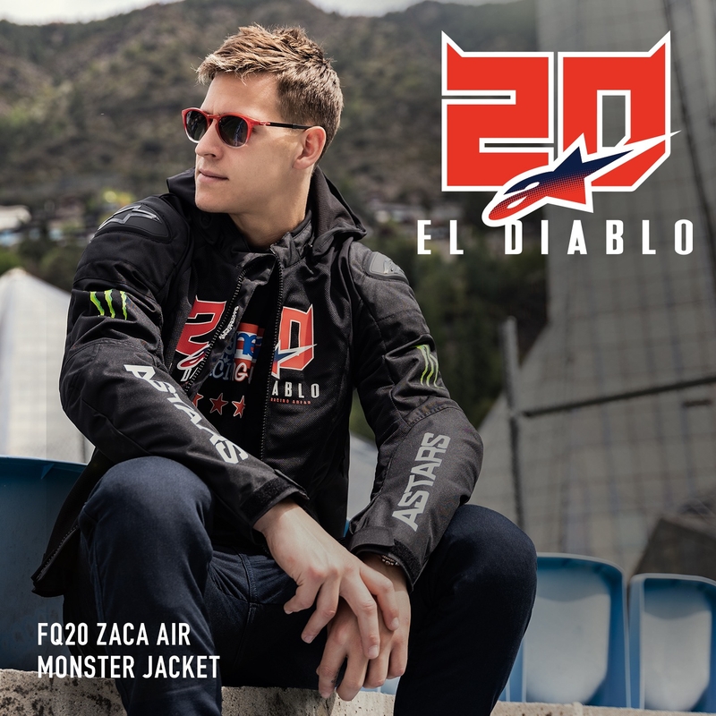 Veste moto Alpinestars Zaca Air Monster FQ20 Noir-Rouge-Bleu-Blanc-Vert
