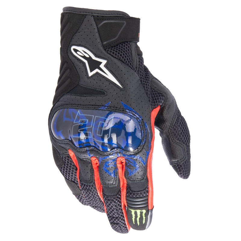 Gants moto Alpinestars SMX-1 Air 2 Monster FQ20 Noir-Rouge-Bleu-Blanc-Vert