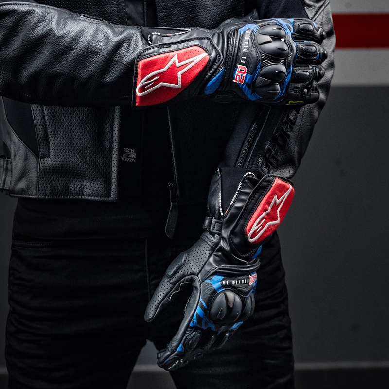 Gants moto Alpinestars SP-8 3 Monster FQ20 Noir-Rouge-Bleu-Blanc
