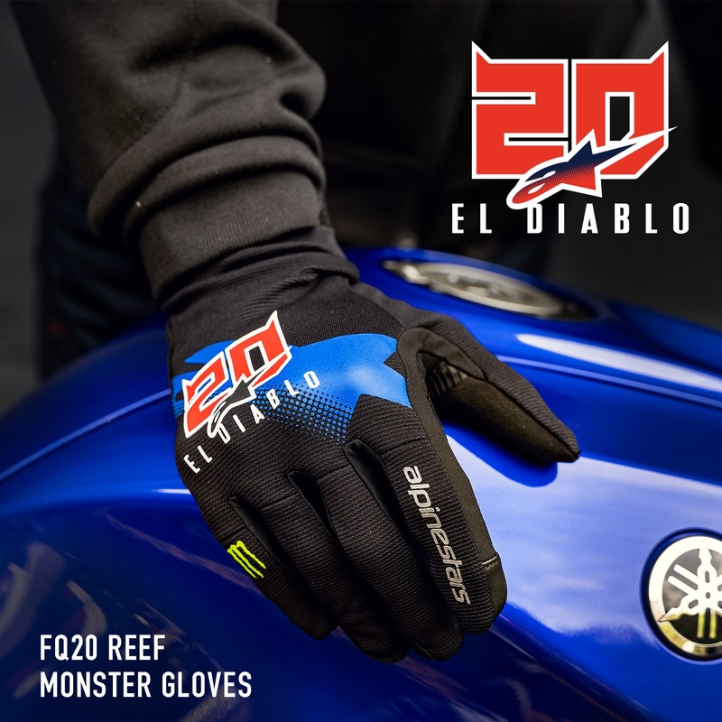Gants moto Alpinestars Reef Monster FQ20 Noir-Rouge-Bleu-Blanc-Vert