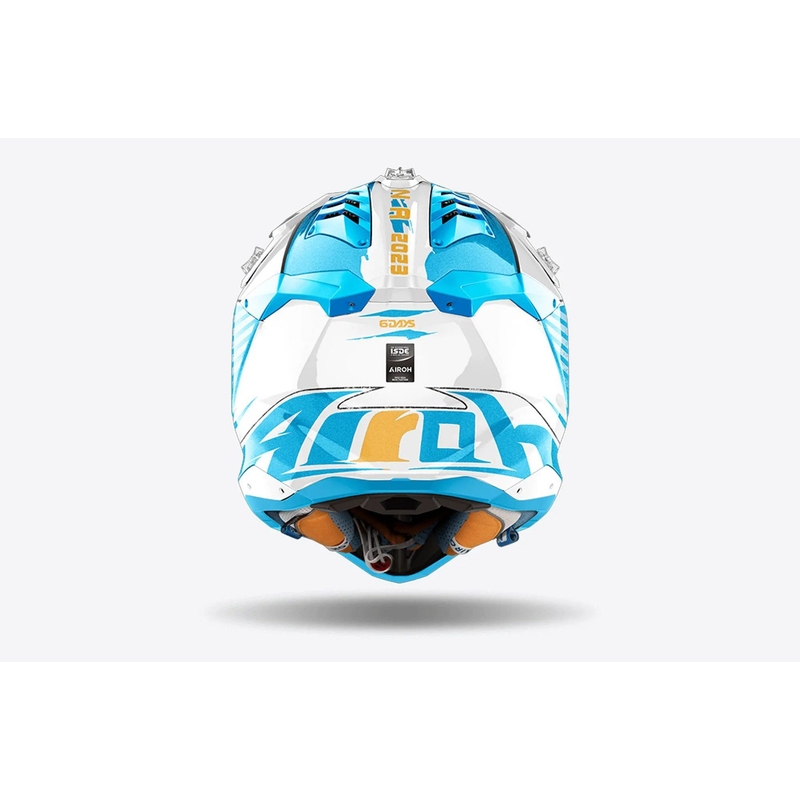 Casque de motocross Airoh Aviator 3 Six Days Argentina glossy blue