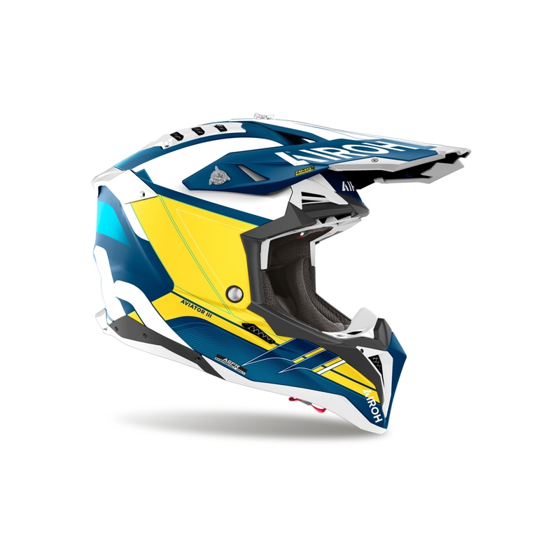 Casque de motocross Airoh Aviator 3 Sabre bleu mat