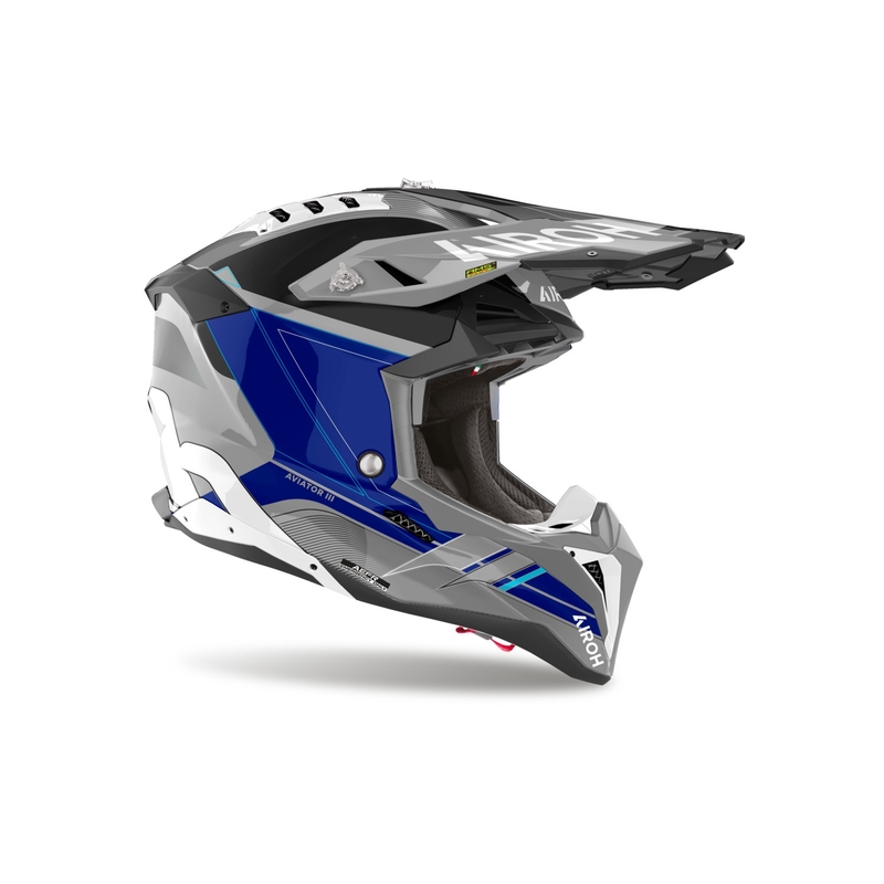 Casque motocross Airoh Aviator 3 Saber 2024 bleu brillant