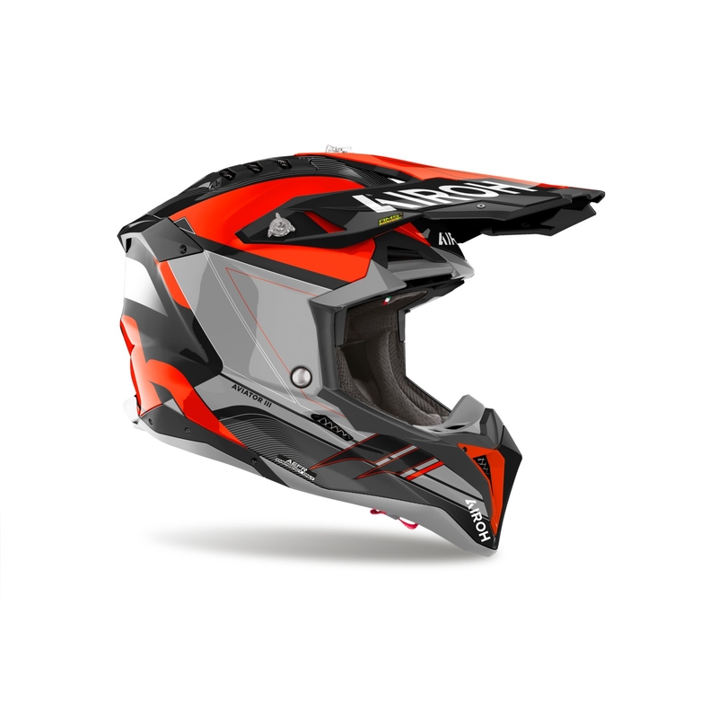 Casque motocross Airoh Aviator 3 Saber 2024 orange brillant