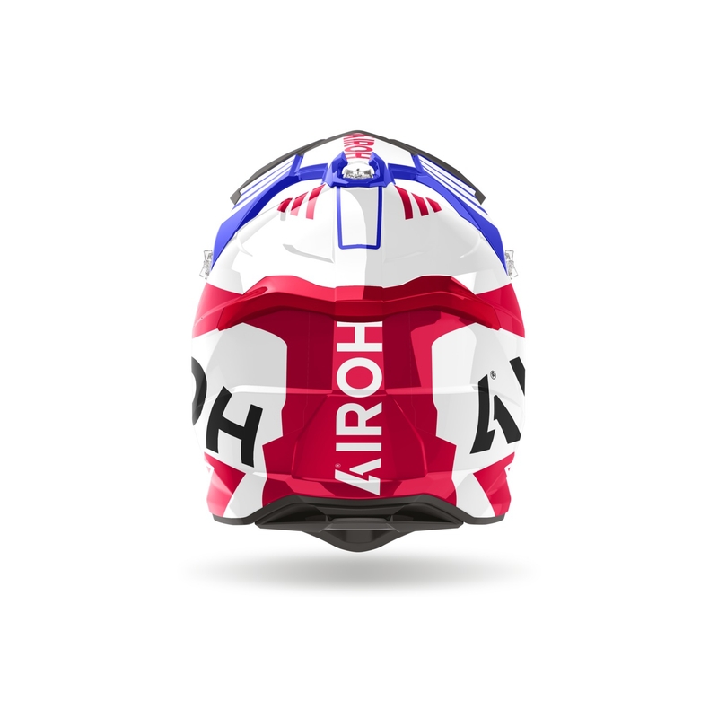 Casque motocross Airoh Strycker Brave 2024 glossy blue-red soldes