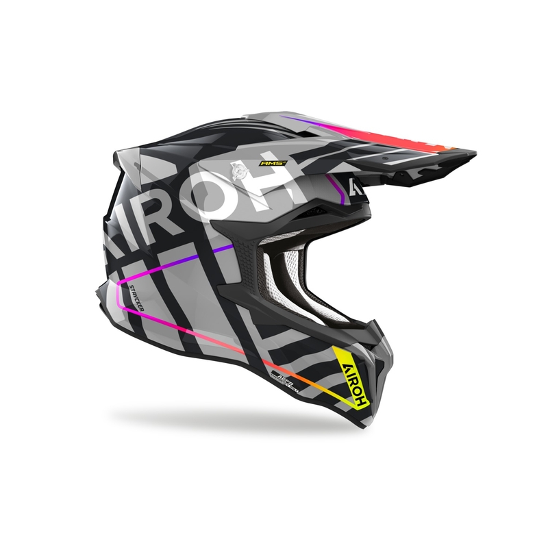 Casque motocross Airoh Strycker Brave 2024 gris brillant soldes