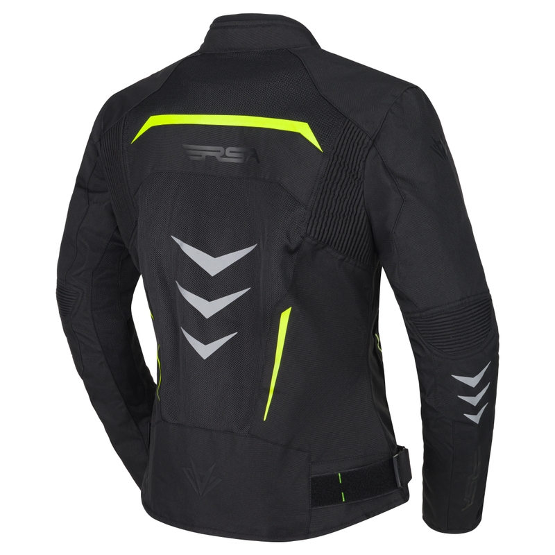 Veste de moto RSA Runway Black-Fluo Yellow pour femme