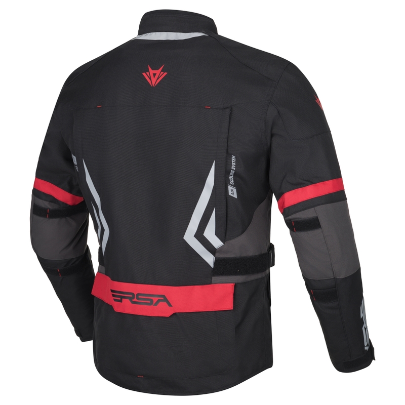 Veste moto RSA Storm noir-gris-rouge