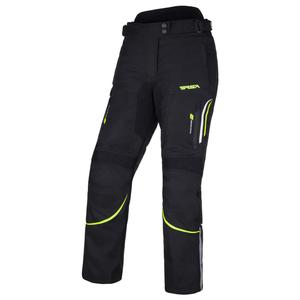 Pantalon de moto RSA Wasp noir-blanc-jaune fluo pour femme