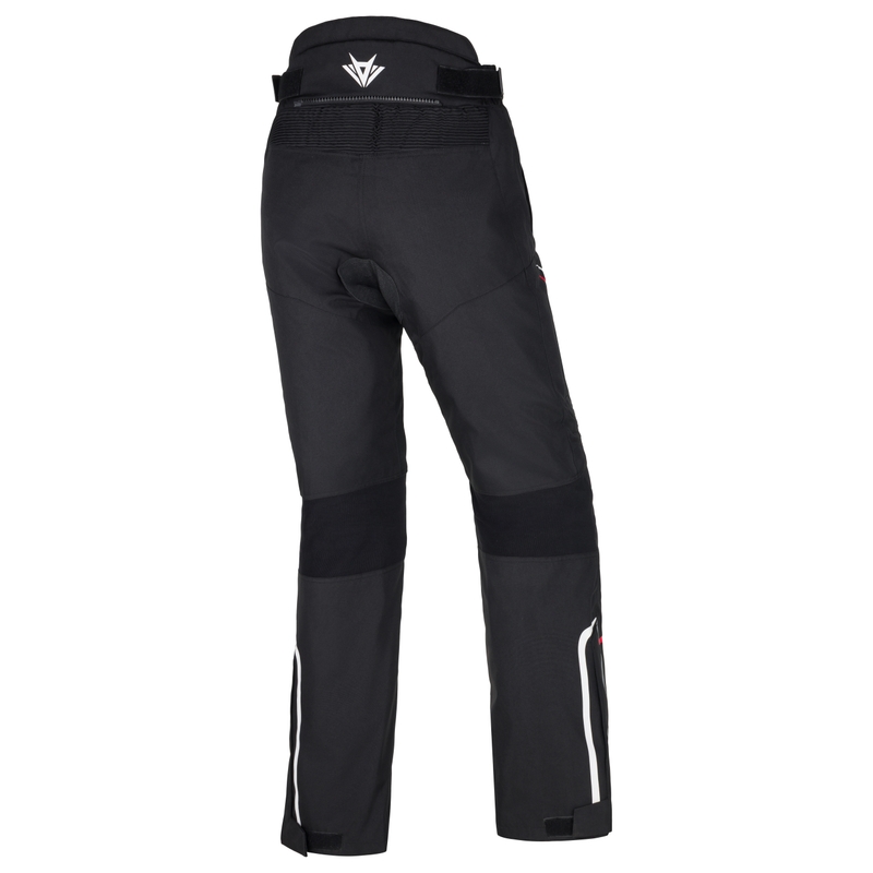 Pantalon de moto RSA Wasp noir, blanc et rouge pour femmes