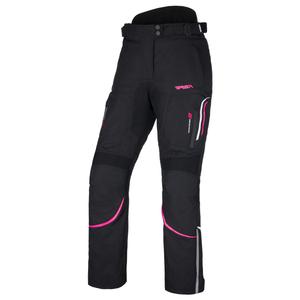 Pantalon de moto RSA Wasp noir, blanc et rose pour femmes