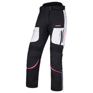 Pantalon de moto RSA Wasp noir, rose et blanc pour femmes