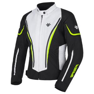 Veste de moto RSA Wasp White-Black-Fluo Yellow pour femme