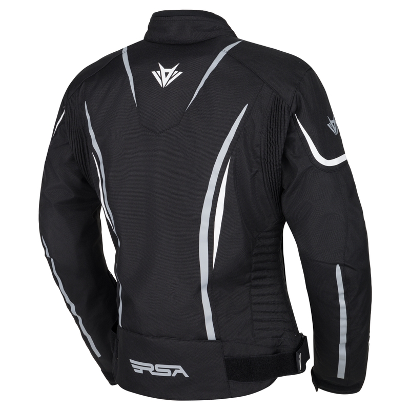 Veste de moto RSA Wasp noir-gris-blanc pour femme