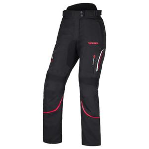 Pantalon de moto RSA Wasp noir, blanc et rouge pour femmes